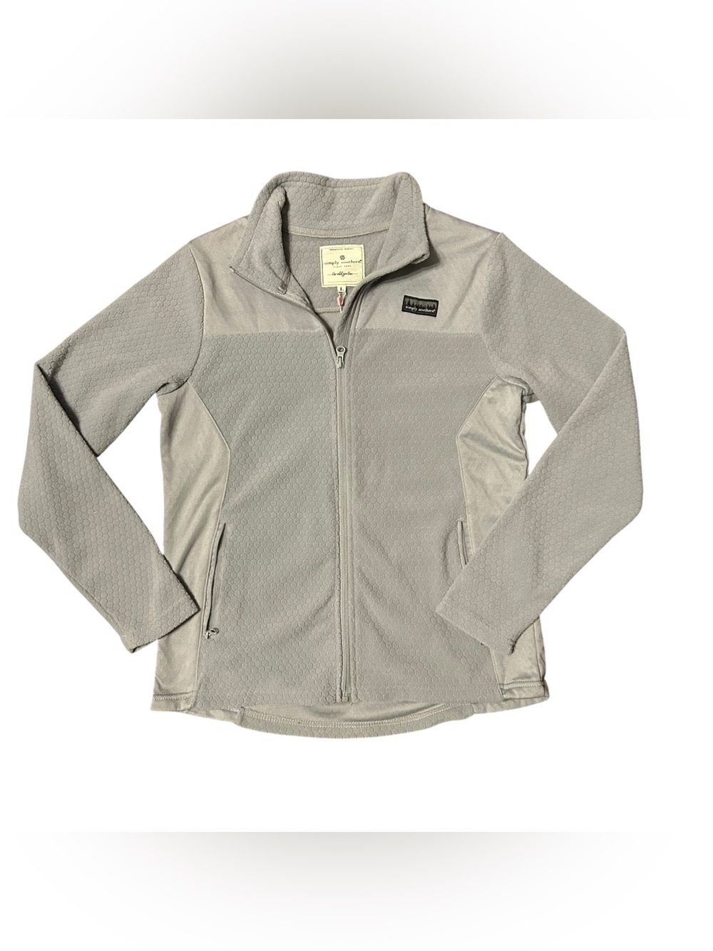 SIMPLY SOUTHERN‎ Womens Large RECYCLABLE FULL ZIP SOFT JACKET NWT Grey